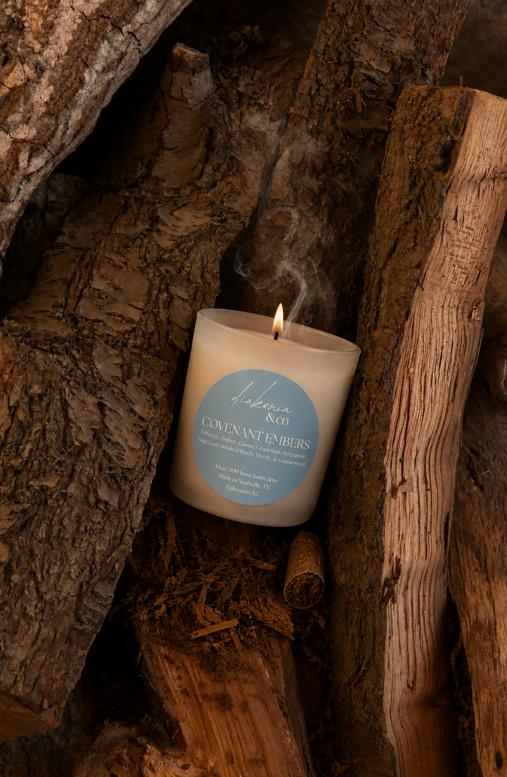 NEW! Covenant Embers candle | fireside embers and sweet tobacco