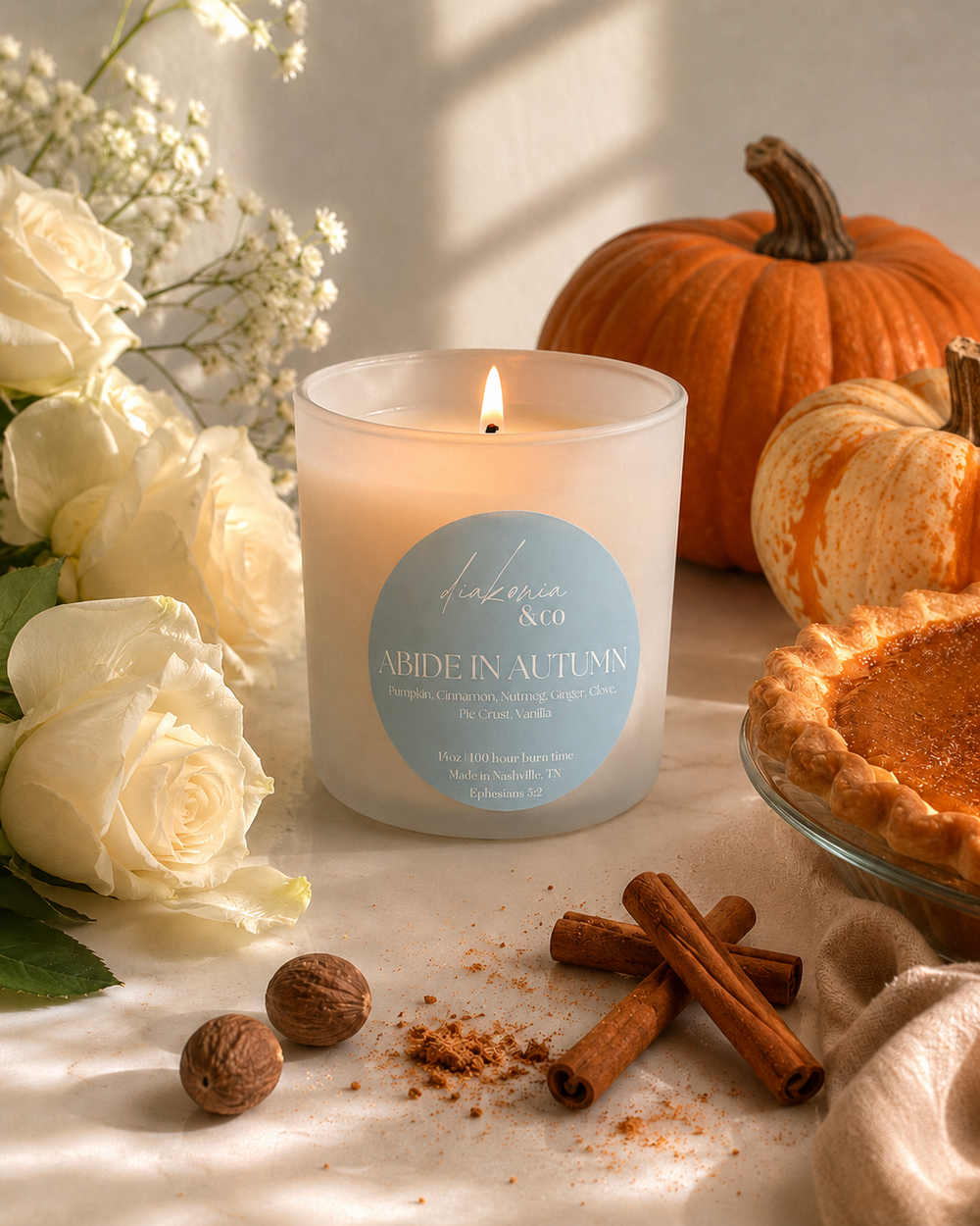 NEW! Abide in Autumn candle | pumpkin pie